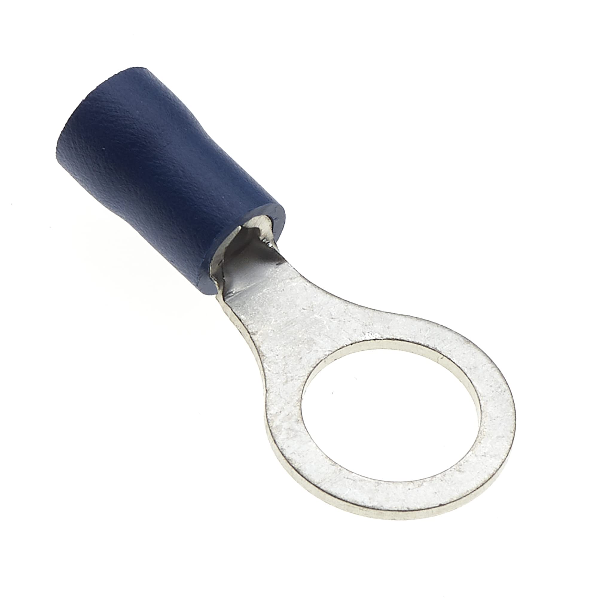 Ring Crimp Terminal Pack - Blue, 8mm, 30A, 16-14 AWG, Heat Shrink Connectors, Tinned Copper