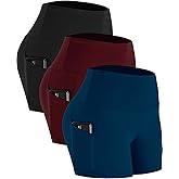 CADMUS High Waist Athletic Shorts for Womens Yoga Fitness Running Shorts with Deep Pockets