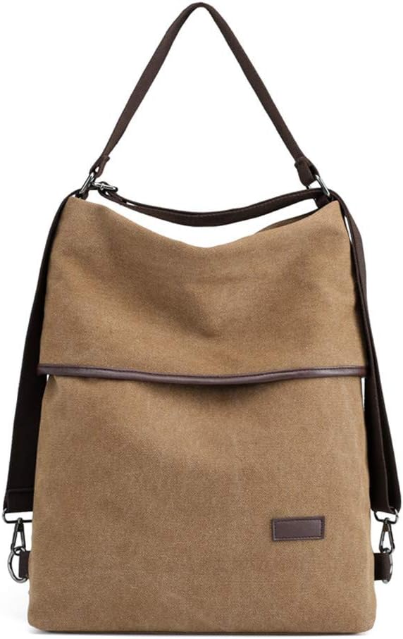 VHVCX Casual Big Canvas Bag With Zip Convertible Bagpack Women Vintage Canvas 15.6 Inch Laptop Shoulder Crossboday Bag Lightweight