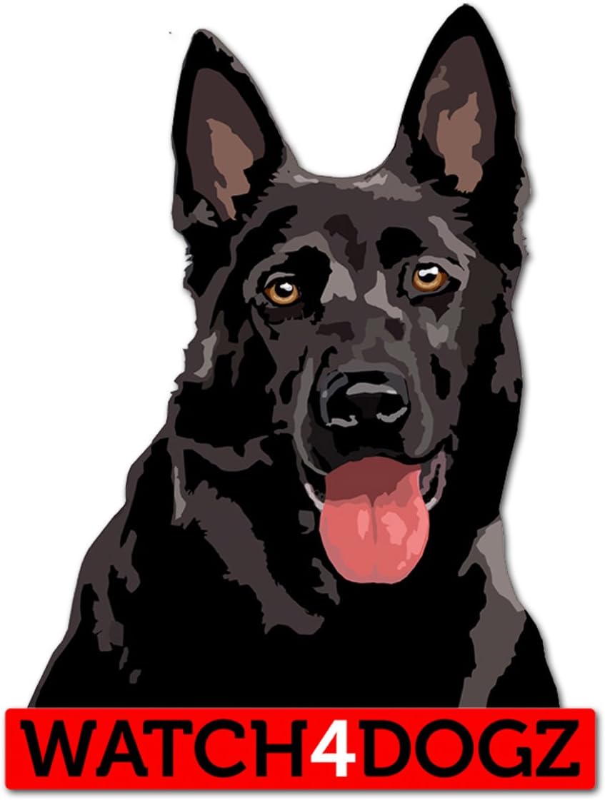Black German Shepherd Decal Sticker 10 x 11.5 cm Pack of 2