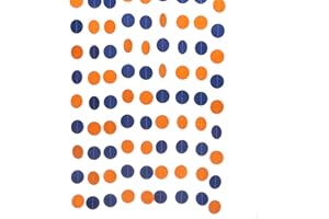 WEVEN Orange Blue Paper Garland Party Decorations Circle Dot Backdrop Party Banner Streamers, 30 Feet
