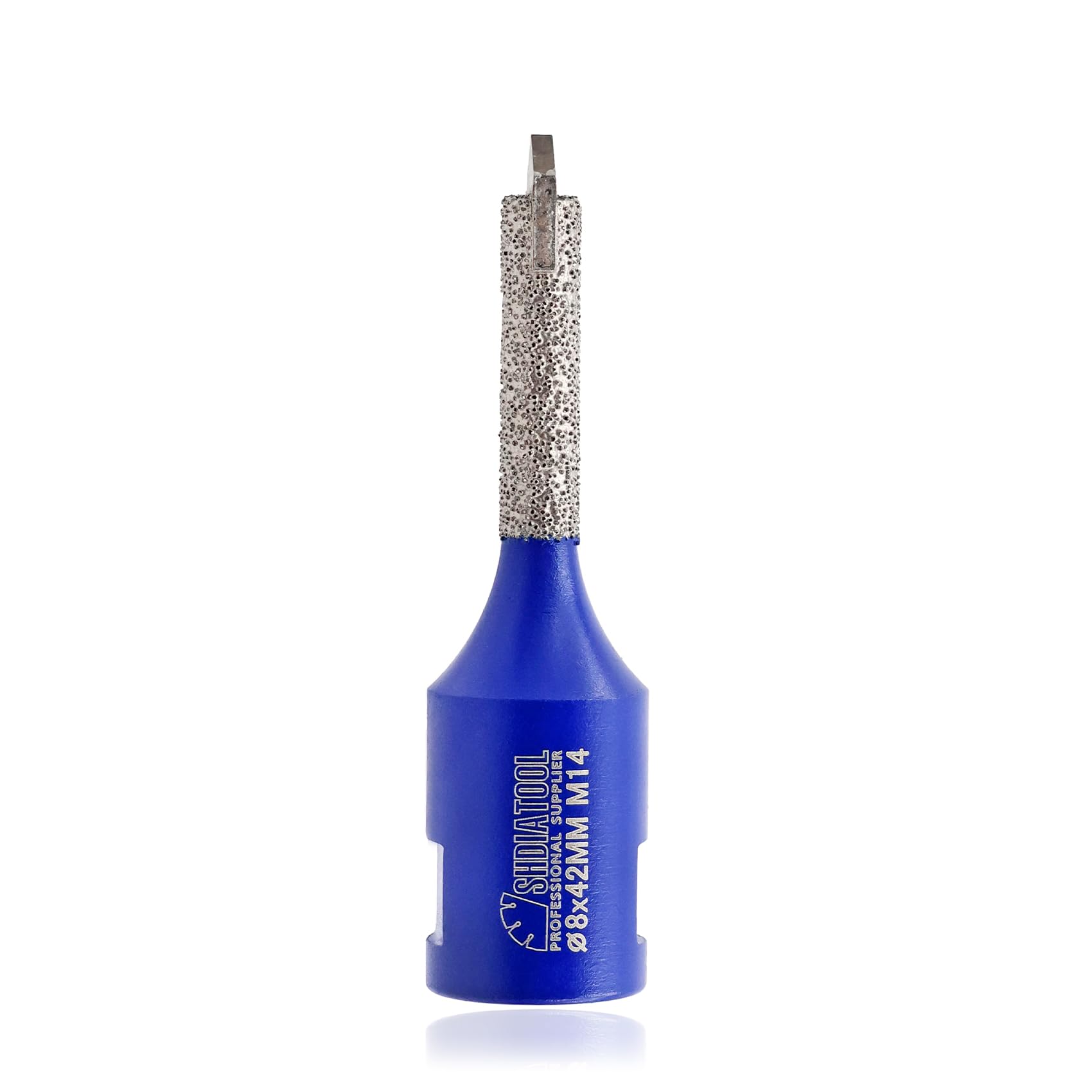 SHDIATOOL Diamond Mortar Raking Bit 8mmx42mm Mortar Router Bit with Carbide Positioning for Mortar Blown Damaged Bricks or Natural Stone Removal (8mm x 42mm), M14 Thread