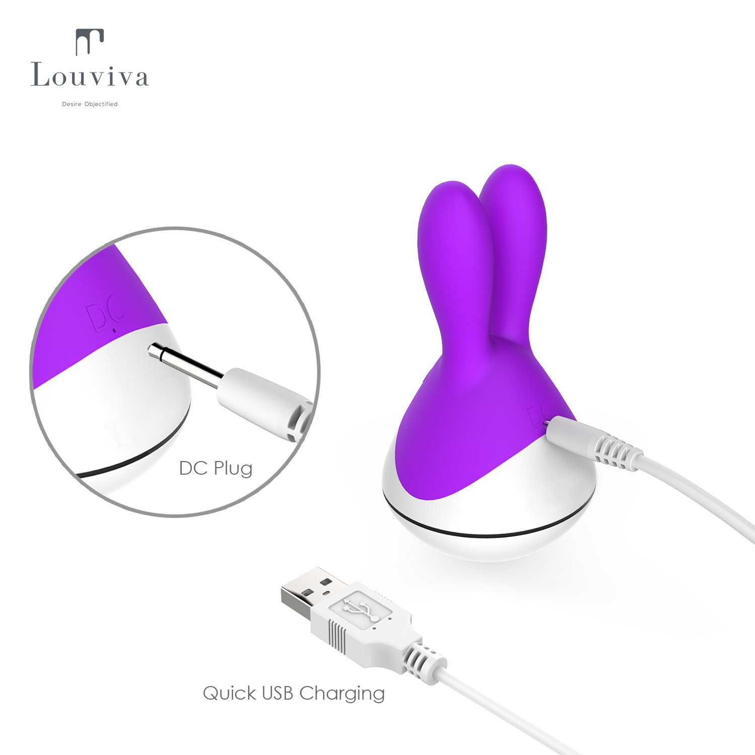 Louviva Vibrador Sexual Nombrado Dudu Consolador de Sensación Perfecta y Diseño de Moda Carga Fácil y Rápida (Púrpura)