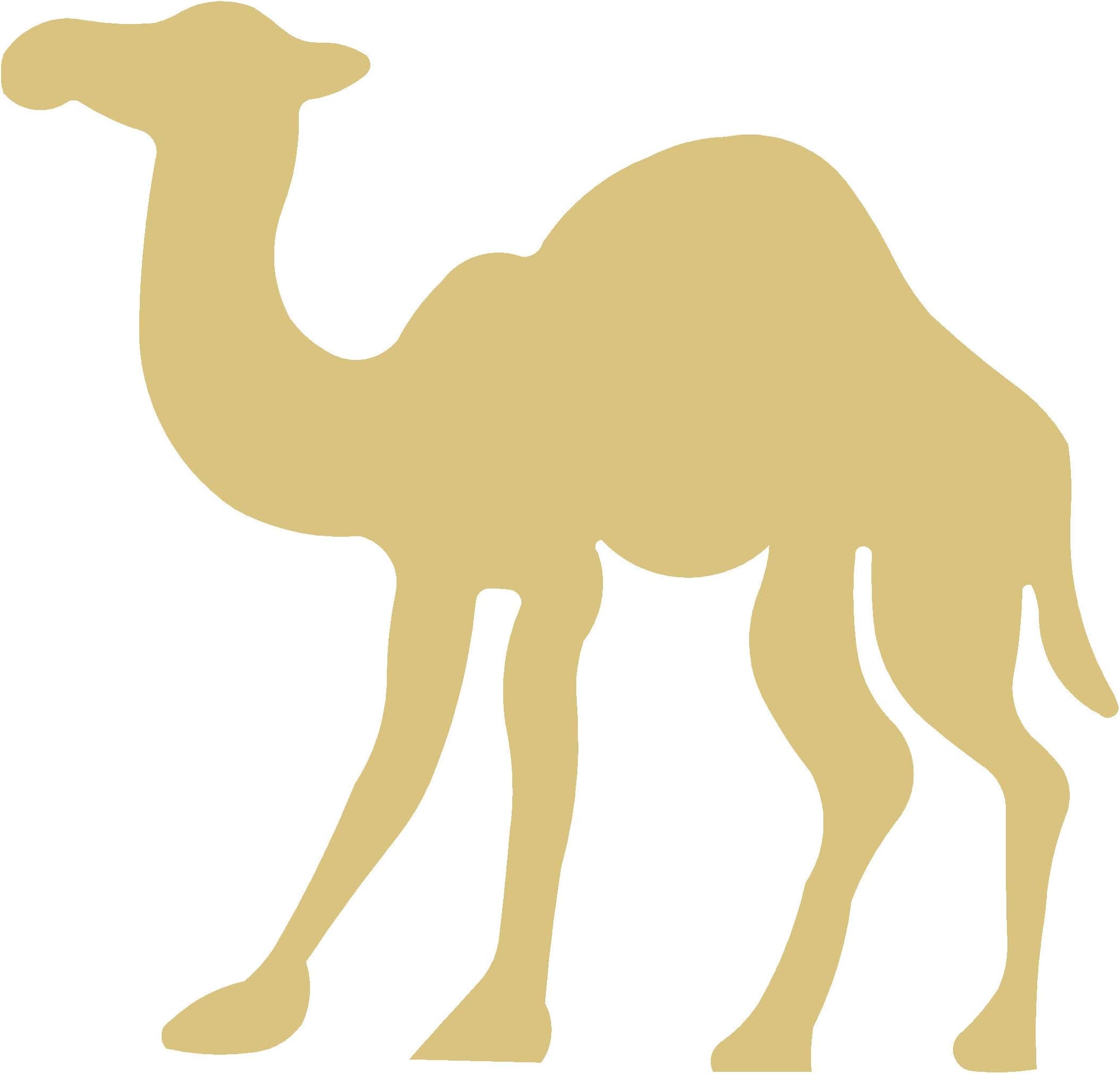 Camel Cutout Unfinished Wood Hump Day Desert Animal Zoo MDF Shape Canvas Style 1 (12")