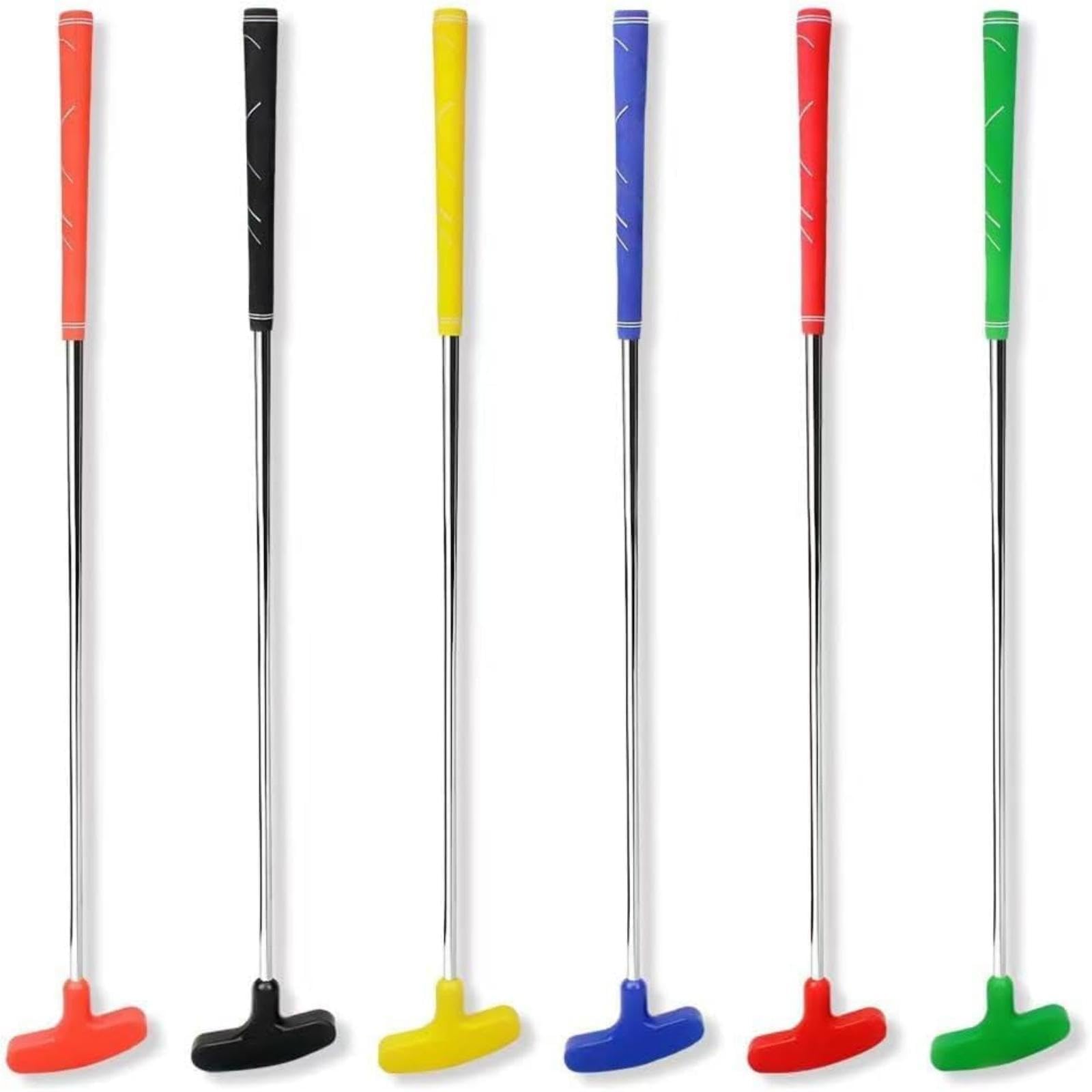 CRESTCOLF Mini Golf Putter, 35 inch rubber two-way left and right Putter.6 pack mixed colors.