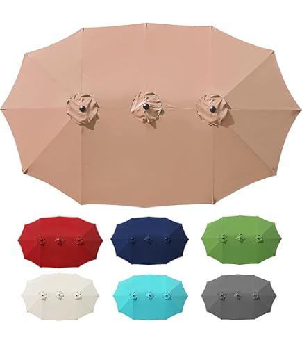 Amazon.com : SVBVRFEEW 12 Ribs Patio Umbrella Replacement Canopy Double Sided Umbrella Replacement Top Cove 15ft Large Outdoor Umbrella Top Sun Shade Cloth for Market Yard Garden(Beige) : Patio, Lawn & Garden Amazon.com : SVBVRFEEW 12 Ribs Patio Umbrella Replacement Canopy Double Sided Umbrella Replacement Top Cove 15ft Large Outdoor Umbrella Top Sun Shade Cloth for Market Yard Garden(Beige) : Patio, Lawn & Garden
