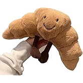 EASELR WeightedPlush 9" Croissant Plush Cute Smile Croissant Bread Pillow Stuffed Animals Funny Soft Food Plushies Toy for Gifts for Kids Birthday