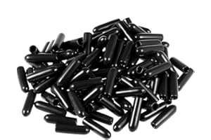 uxcell 100pcs Rubber End Caps 2.5mm ID Vinyl Round Tube Bolt Cap Cover Screw Thread Protectors Black