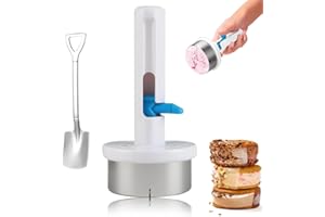 Ice Cream Scoop with Trigger, One-Handed Easy Release, White Color, Stainless Steel, for Gelato and Sorbet, Ideal for Ice Cre