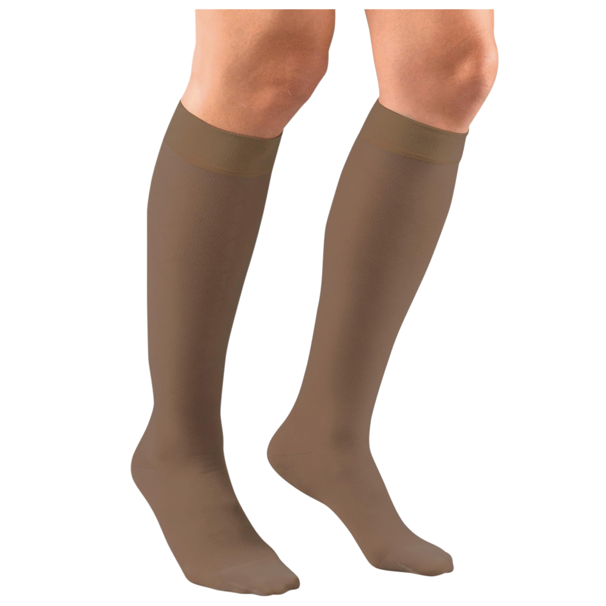 Photo 1 of Truform Sheer Compression Stockings, 15-20 mmHg, Women's Knee High Length, 20 Denier, Espresso, 3X-Large