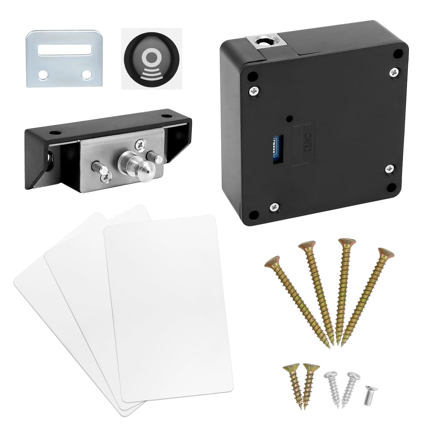 QWORK® Hidden Locks for Cabinet, RFID Locks Kit, Electromagnetic Cabinet Lock with RFID Card Drawer