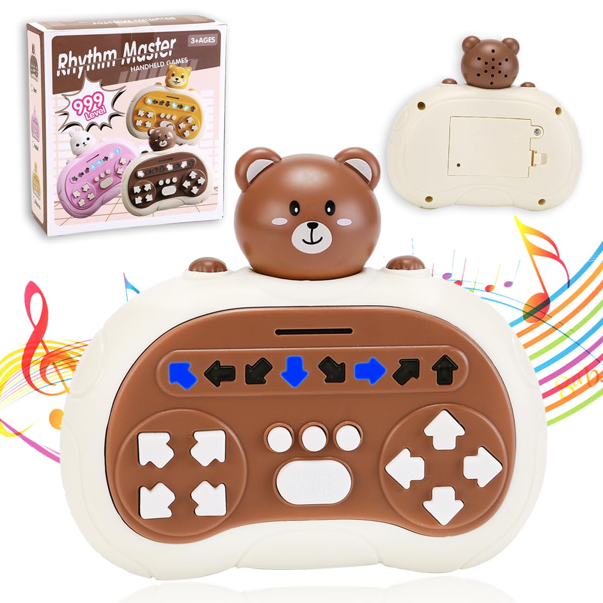 Photo 1 of Rhythm Master Speed Push Educational Game Console, Children's Cartoon Level-Breaking Game Console with Music,Handheld Puzzle Game Sensory Toys for Kids 3-12 for Girls and Boys (Bear-3)