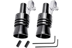 KINOWJI Turbo Sound Whistle Exhaust Muffler,XL Size Aluminum Alloy Universal Turbo Sound Exhaust Muffler Pipe Whistle Car Roar Maker (Black)