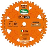 CMT ORANGE TOOLS 230.312.08 DADO Set Saw Blade HW D=8&rdquo; B=5/8&rdquo; Z12 FTG+ATB Orange PTFE