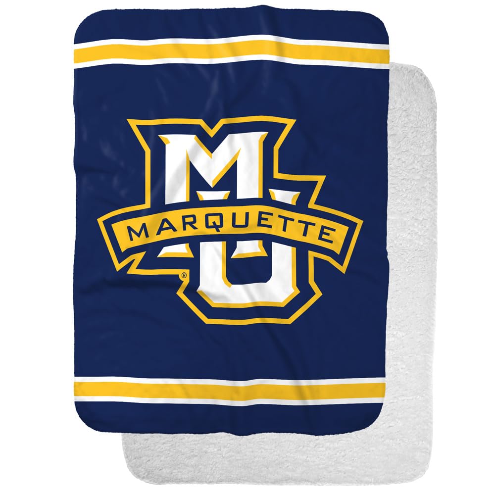 Marquette University Primary Logo Stripes Sherpa