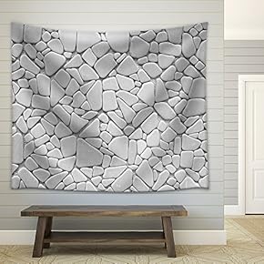 Background Texture of Stone Wall - Fabric Wall Tapestry Home Decor - 51x60 inches