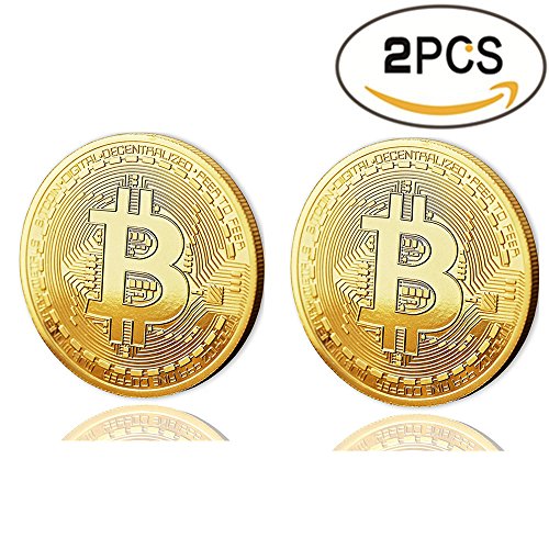 Cha Long 2 Pcs Toy Bitcoin, Travel Commemorative Collectible Gift BTC Coin Beautiful Art Collection Gift Physical Coin
