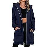 StunShow Women's Zip Up Hoodies Oversized Fleece Long Sleeve Sweatshirts Casual Fall Jacket Coat with Pocket(S-3XL)