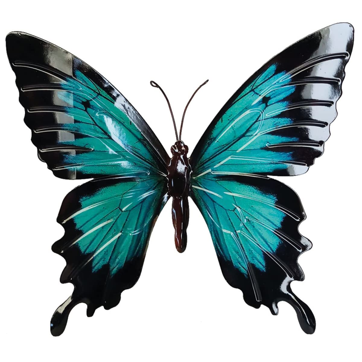 CIM Metal Wall Decoration - Butterfly Blue Morpho - 35 cm x 25 cm - 3D Wall Picture - Butterfly - Wall Decoration with Practical Wall Mounting