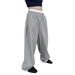 Baggy Sweatpants Men Wide Leg Sweats Pants Loose