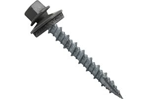 JAKE SALES Metal Roofing Screws: (250) 10 x 1-1/2" Charcoal Hex Head Sheet Metal Roof Screw. Self Starting Metal to Wood siding Screws. EPDM Washer. Colored Head