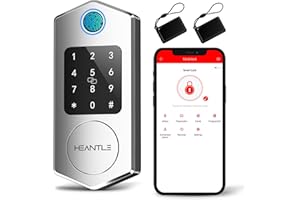 Smart Deadbolt Door Lock: HEANTLE Fingerprint Door Lock - Alexa Smart Locks Keyless Entry Door Lock, Smart Locks for Front Door with App, Keypad Door Lock