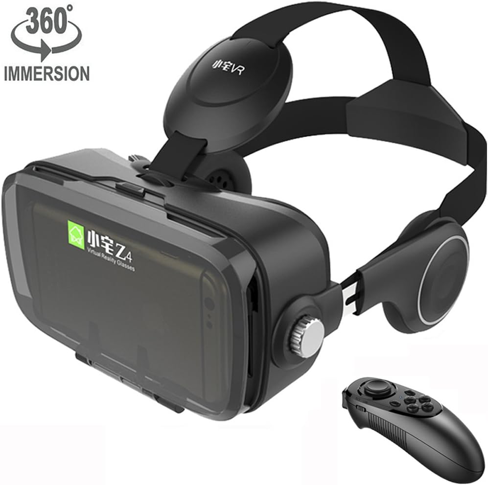 VR Mask Set Virtual Reality Glasses with Buildin Stereo Headphones and