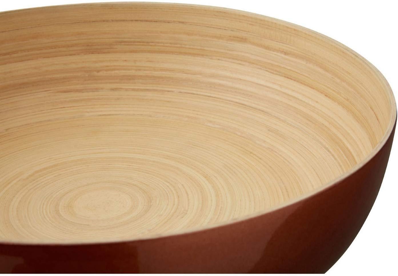 Kyoto Round Salad Bowl, Spun Bamboo, Metallic Rose Gold, H8 x W30 x D30cm - Image 5