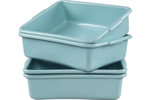 Jekiyo 4 Packs 13 L Commercial Bus Tub, Plastic Dishpan Washing Basin