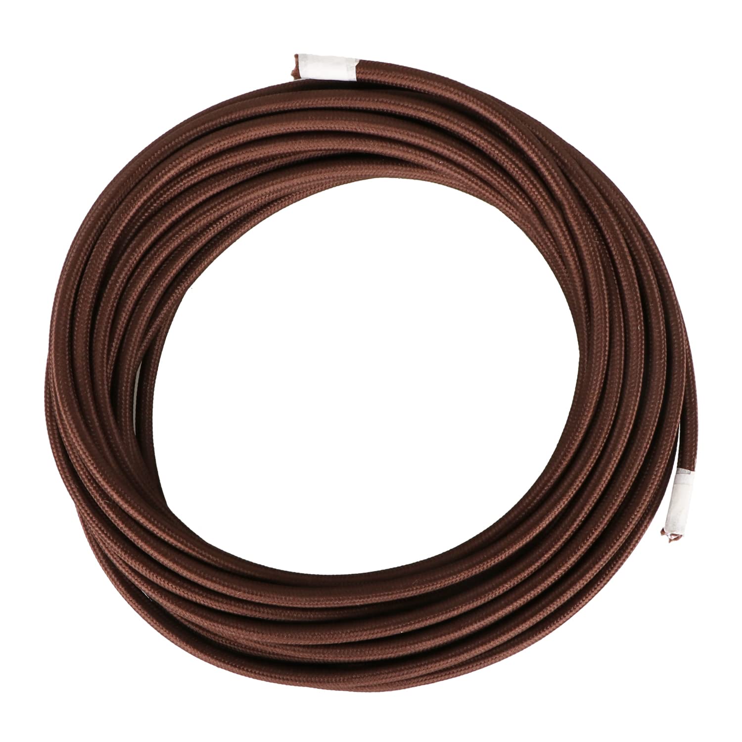 Helunsi 10 Meters / 32.8FT Electrical Cable Wire, Brown 3 Core 0.75mm² Round Fabric Cable, Vintage Flex Cloth Braided Wire for DIY Lamps Industrial Pendant Lights Flexible Lighting Project - 10m