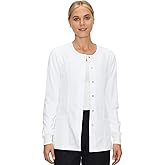 Scrub Jackets for Woman, Snap Front Nurse Jacket with 3 Pockets, Easy Care Soft Fabric