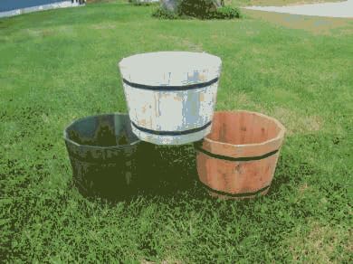 Maine Bucket TM2414 24 Inch Whiskey Barrel Planter - Natural