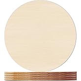 HILELIFE Wood Rounds for Crafts 10 Inch - 5 Pack Wood Round, Unfinished Wood Circles for Crafts, Round Wooden Discs, Circle W