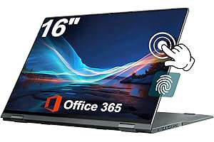 jumper 16 inch Touchscreen Laptop, 640GB ROM, 16GB RAM, Backlit Keyboard, Office 365, WiFi 6, 53.2WH, 360 Degree Rotation, Ty