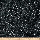 Stargazers Star Texture Black Fabric By The Yard
