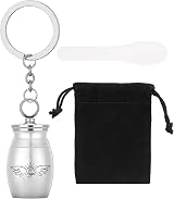 Bestomrogh Mini Cremation Urn Stainless Steel Keepsake Ash Holder Keychain view 6