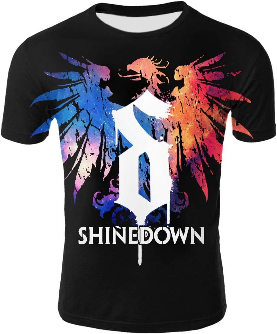 YHGTB Shinedown Men's Women's Shirt Adult Double-Sided Printing Short Sleeve Crew Neck T Shirt