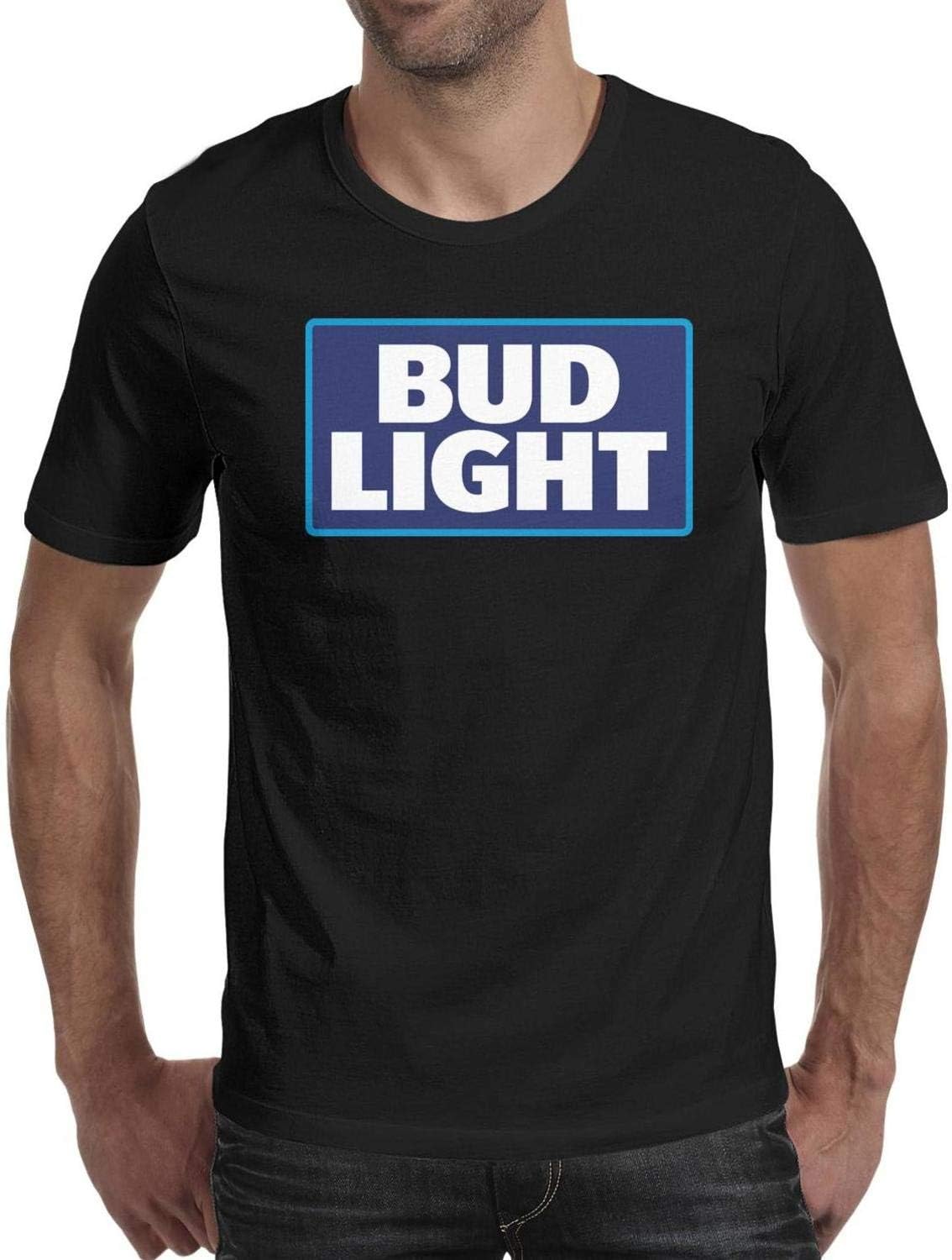 uter ewjrt Man Round Collar Adult t Shirt Bud-Light-Beer-Logo- 100% Cotton Tops