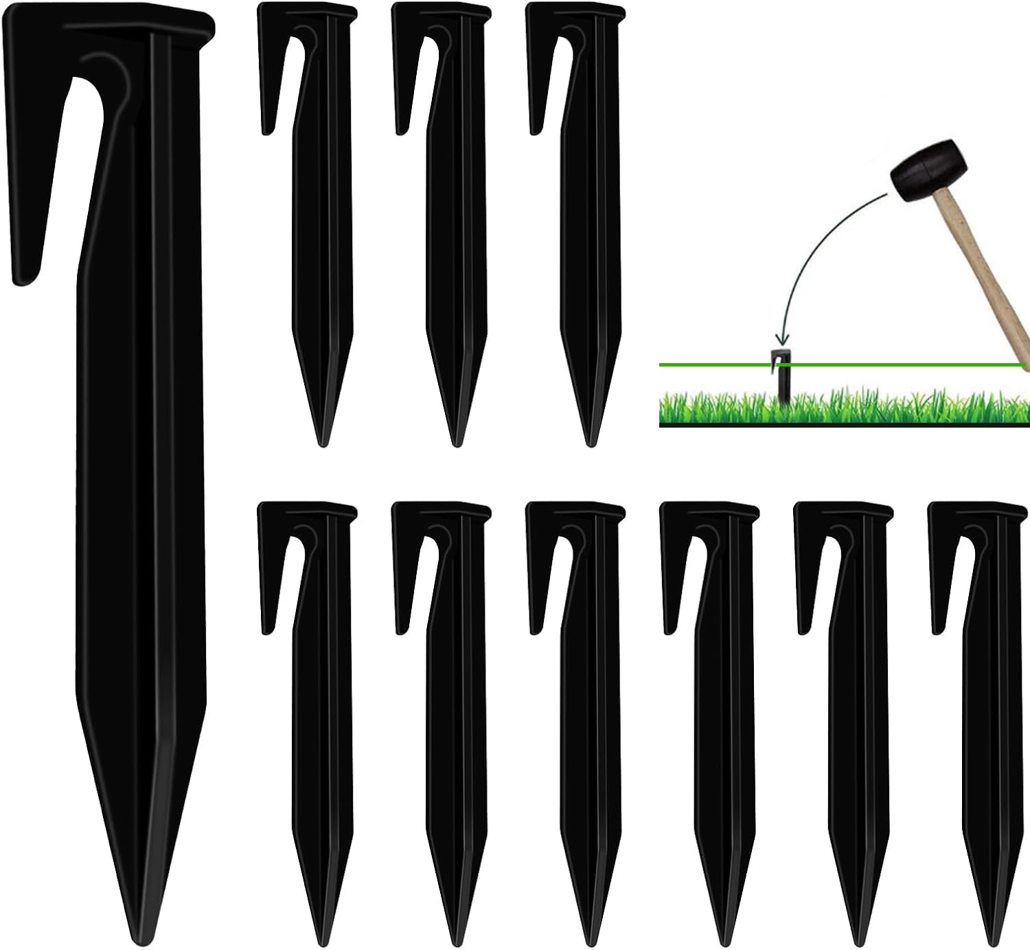 BREANIFULL 120 PCS Pegs for Robotic Lawnmower Boundary Cables Universal Ground Anchor Boundary Wire Pegs Lawn Mower Peg Hooks Ground Securing Spikes Robotic Lawnmower Hooks for Robotic Lawnmowers