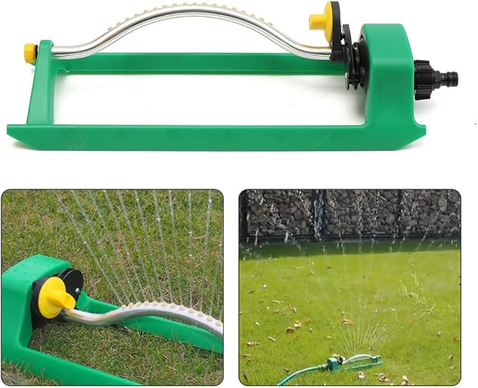 Aspersor oscilante giratorio de metal ajustable para jardín, césped