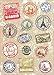 T&B Vintage Stickers 2PCS Multi Countries Retro Landmark Monument Travel Airline Plane Patterns Stickers Luggage Suitcase Laptop Waterproof Stickers Children's Room Decor Labels A4#6 2nd Version