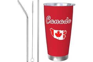 Laohuui Canada Soccer Insulated Tumbler Coffee Mug Travel Stainless Steel Cup 20Oz for Soccer Fans Gifts