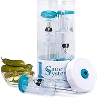 Fermentology Sauer System Fermentation Airlocks – Lids, Grommets, Gaskets, Stoppers – for Regular Mouth Mason Jars – 4…