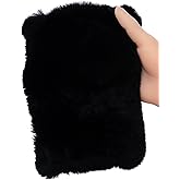 HEIZZI Women's Real Fur Headband & Black Infinity Scarf - 2-in-1 Fuzzy Ear Warmer, Winter Earmuff Neck Warmer