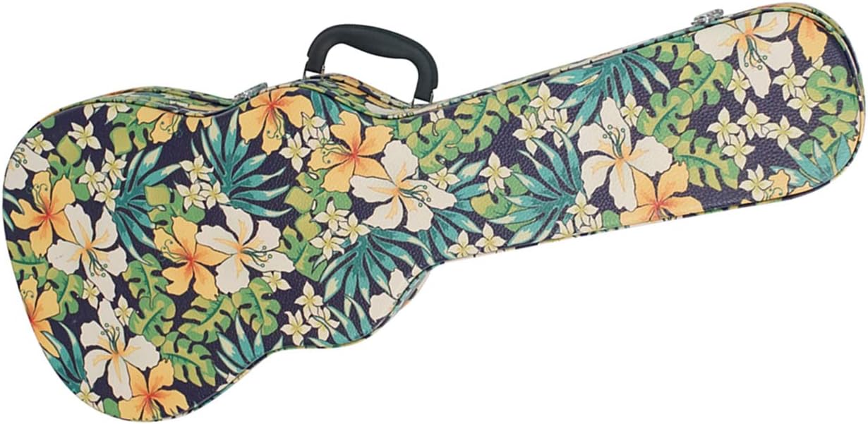 Floral Flower 30” inch Baritone/Tenor Ukulele Uke Hard Case Unique Design cool