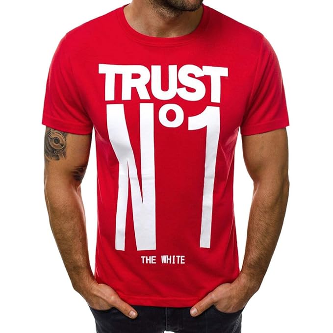 TIFIY T-Shirt Herren, Männer Sommer Männer Casual Slim Brief gedruckt Kurzarm Tanktop Sport Top personalisierte T-Shirt Lauf Bluse