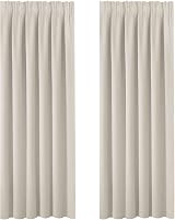 BellaHills Pencil Pleat Curtains 90x90 2 Panels Light Beige Thermal Blackout
