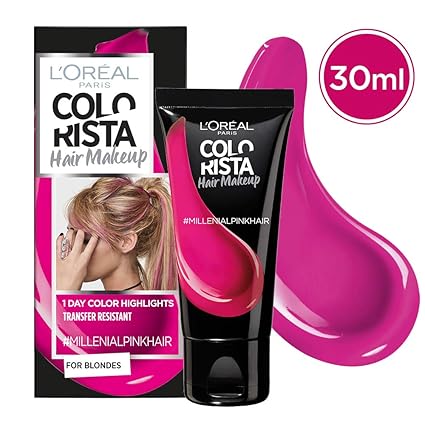 Loréal Paris Colorista Hair Makeup Colorazione Temporanea 1 Giorno Per Ciocche E Punte Tinta Per Capelli Biondi Meches Millennial Pink 30 Ml