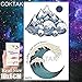 COKTAK 12Pieces/Lot Small Watercolor Mountain Tree Temporary Tattoos For Women Kids Geometric Body Art Arm Fake Tattoo Sticker Round Sheets Men Waterproof Tatoos Sheet Paper