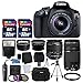 Canon EOS Rebel T6 Digital SLR Camera + Canon 18-55mm EF-S f/3.5-5.6 IS II Lens & EF 75-300mm f/4-5.6 III Lens + Wide Angle Lens + 58mm 2x Lens + Slave Flash + 64GB Memory Card + Wired Remote + Bundle
